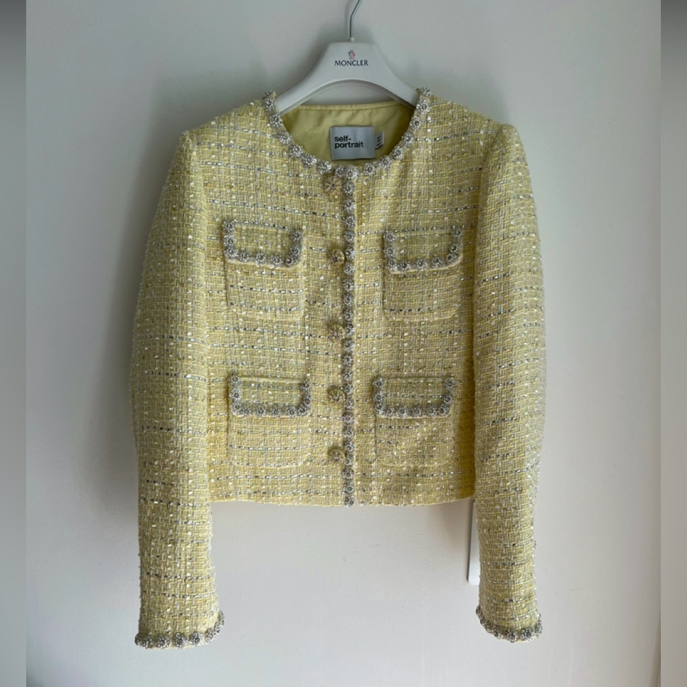 Self Portrait YELLOW BOUCLE JACKET - Picture 2 of 3